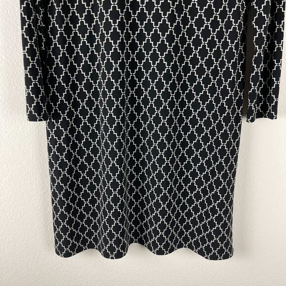 Brooks Brothers 346 Geometric Dress Womens Medium Sheath Allover Print Classic - Picture 3 of 12